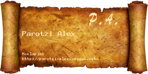 Parotzi Alex névjegykártya